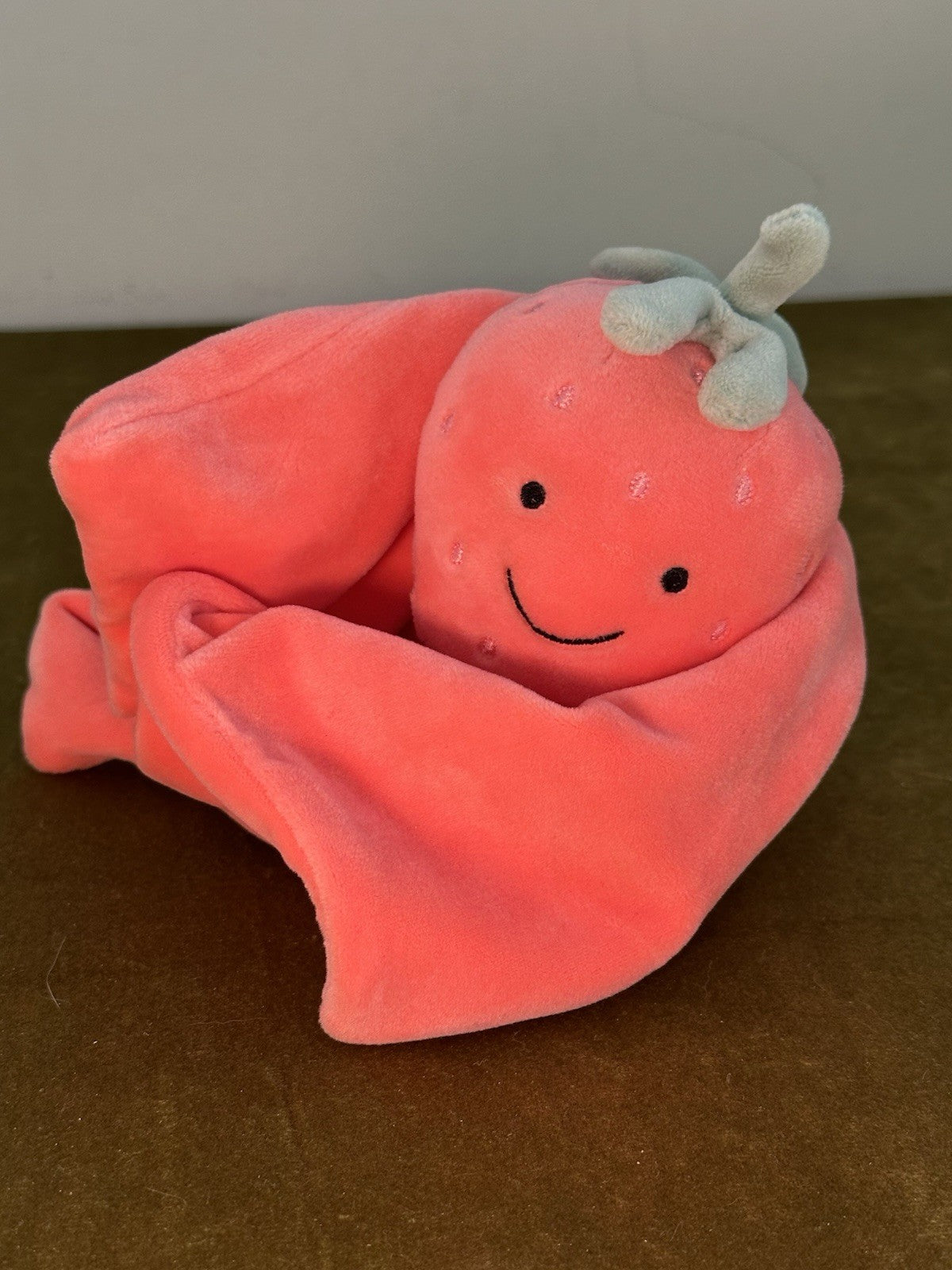 Jellycat Succhietto Fragola Divertente Nuovo Senza Etichetta Morbido Rosa Trapuntino Raro Ritirato-