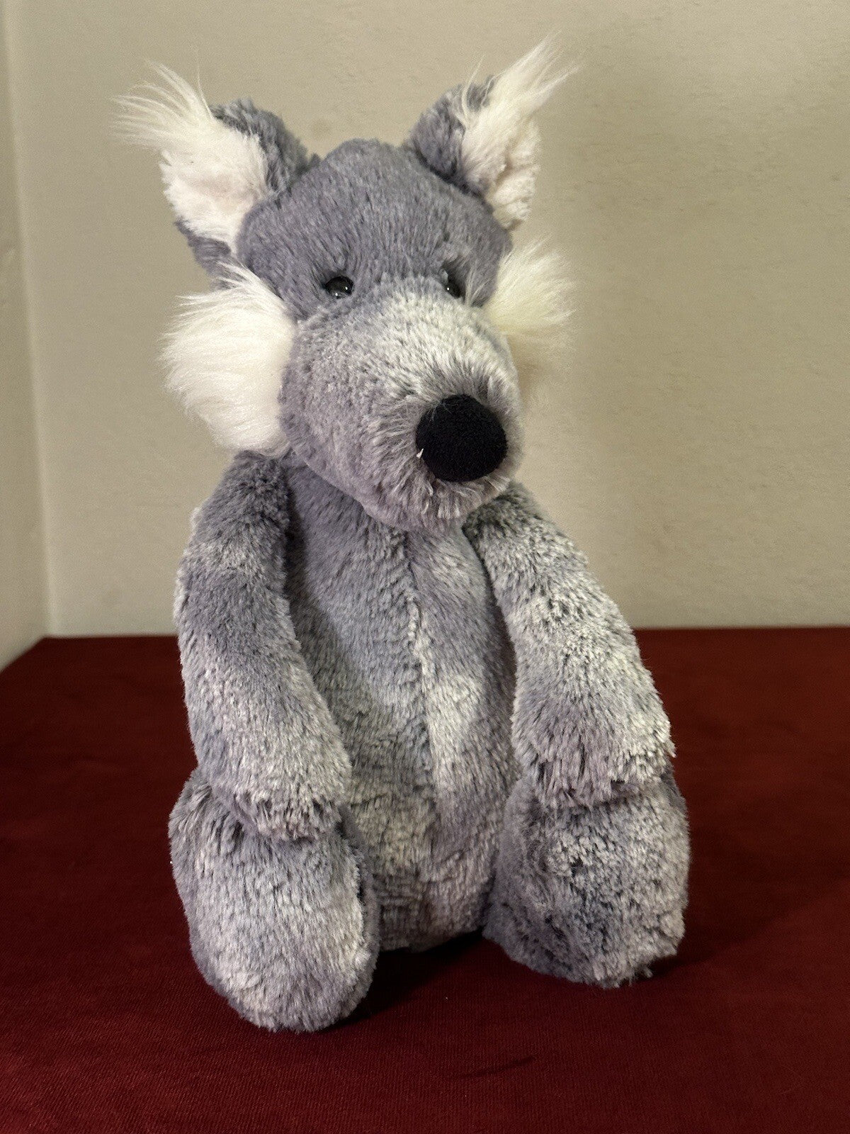 Peluche Jellycat Salice Lupo Grigio Marmo Peluche Peloso Giocattolo Morbido 11" Teddy Ritirato 2016-