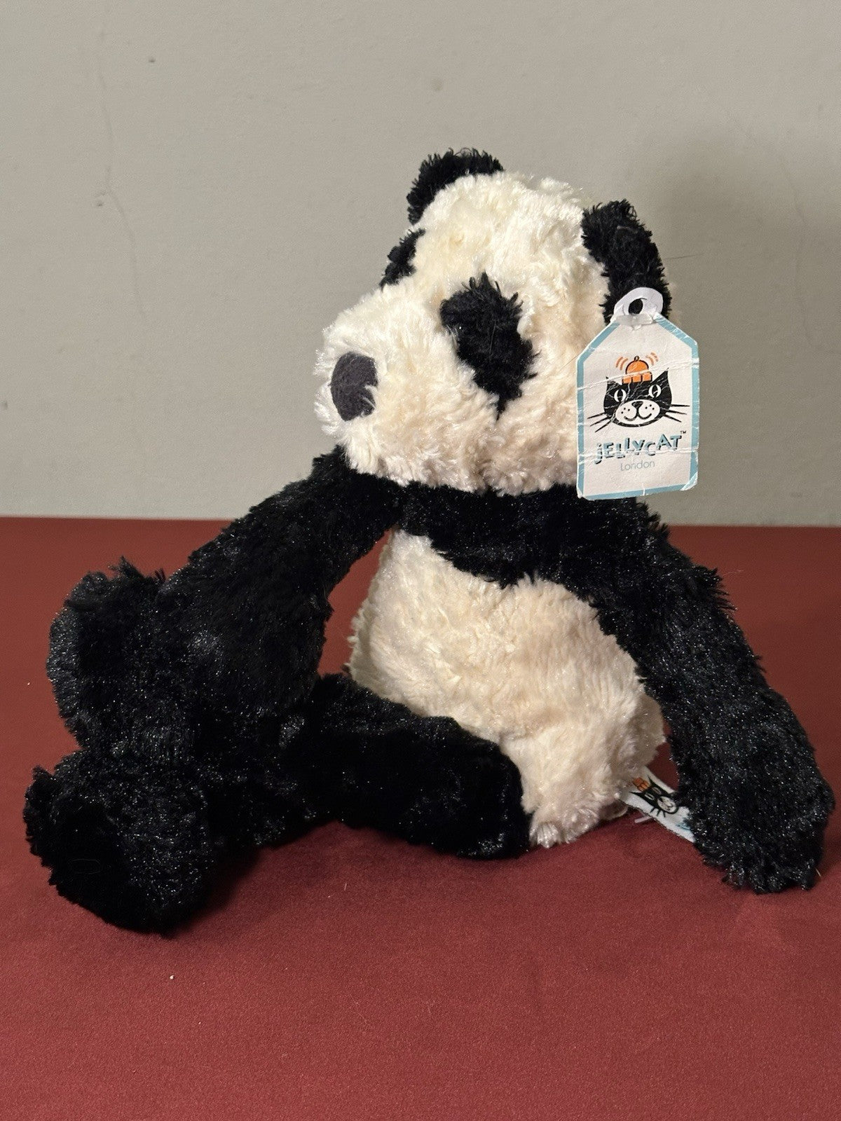 Peluche orsacchiotto Jellycat Small Sottaceles Panda nuovo con etichette nero e crema cm.33 in pensione-