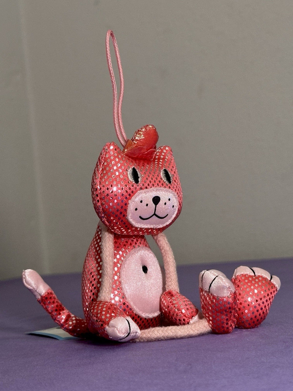 Mascotte giocattolo Jellycat Dingly Dangly Pink Jellycat nuova con etichette scintillante ritirata rara-