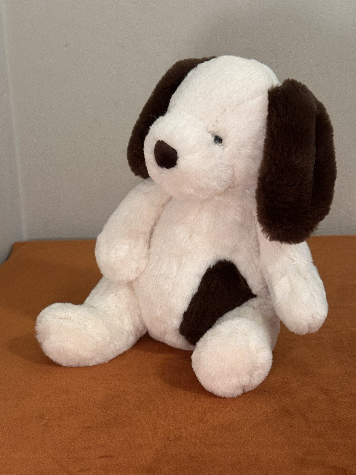 Peluche Jellycat Medium Puffles cucciolo crema e cane marrone cucciolo giocattolo morbido ritirato raro-