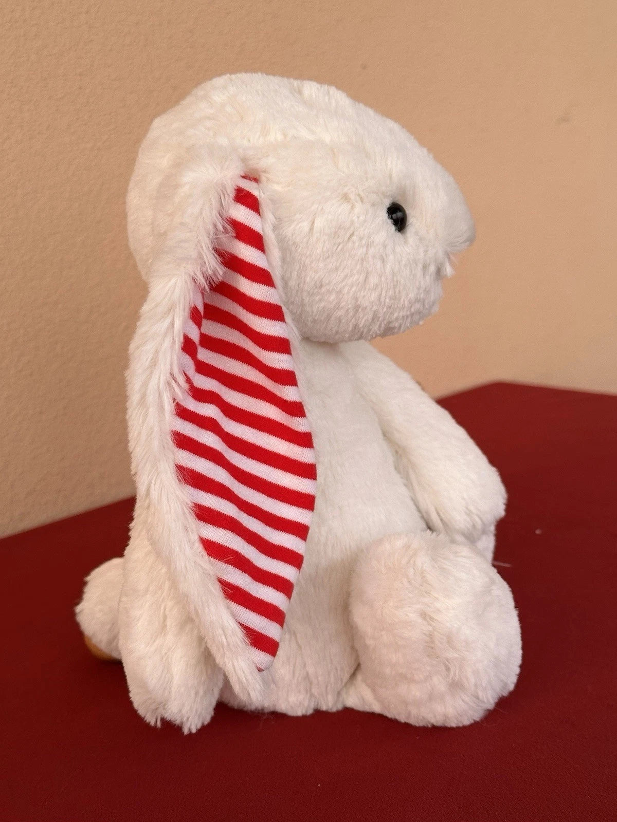 Jellycat Medium Bashful Candy Cane Bunny Rare Retired Soft Striped Rabbit Plush