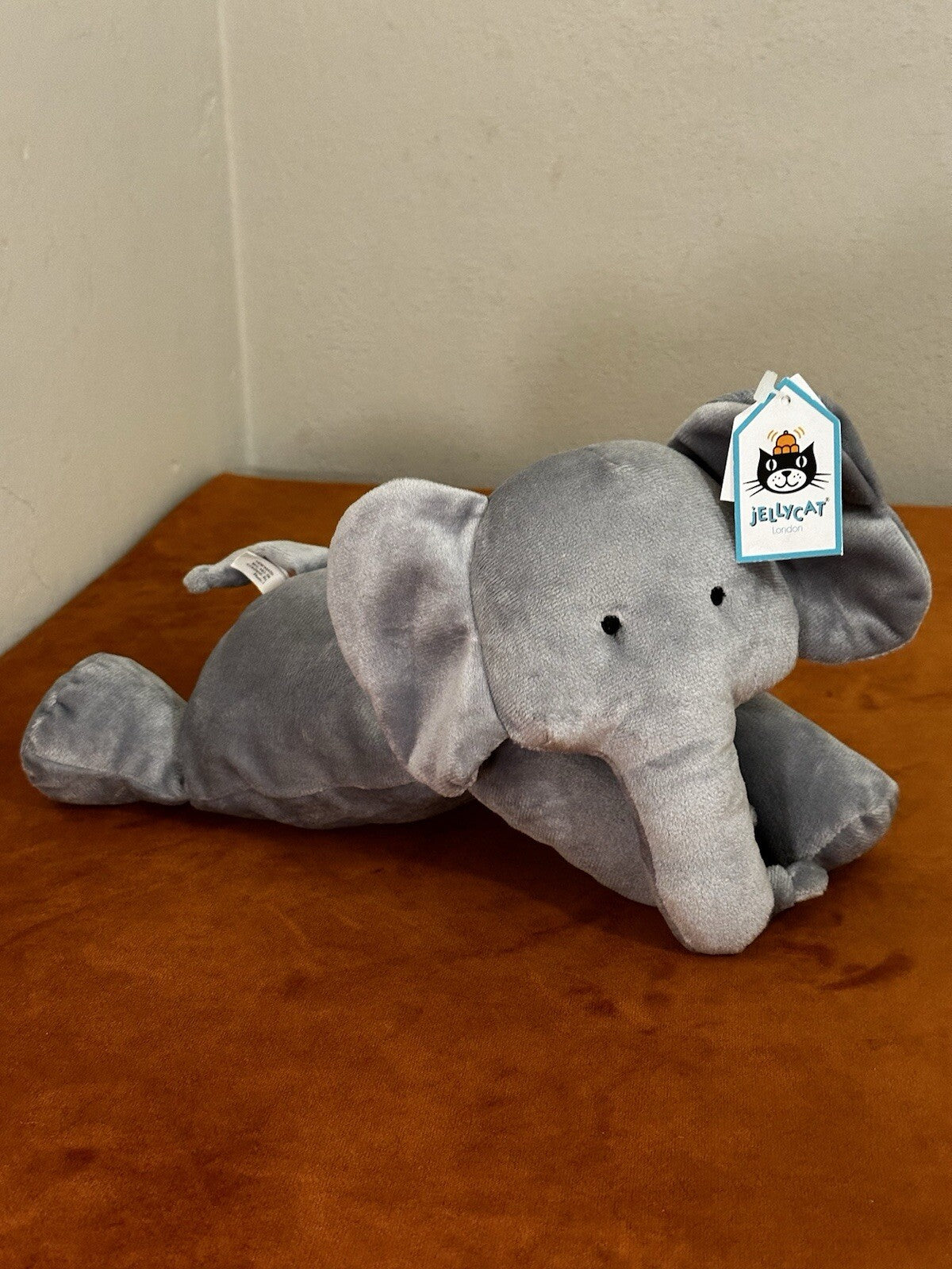 NUOVO Jellycat Dozydou Elephant Nuovo con etichette Raro Ritirato Blu Grigio Velluto Giocattolo Morbido-