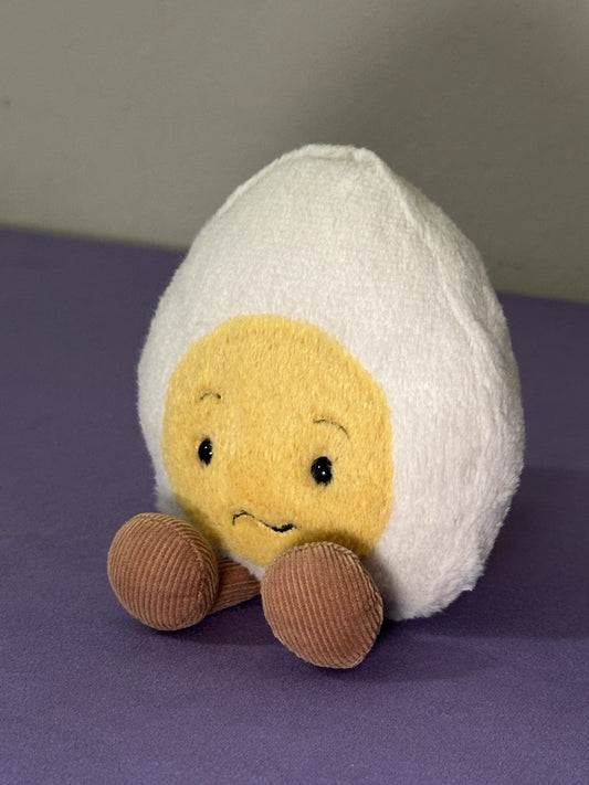 Uovo sodo confuso Jellycat divertente nuovo senza etichette ritirato raro cibo uova peluche BE6CON-