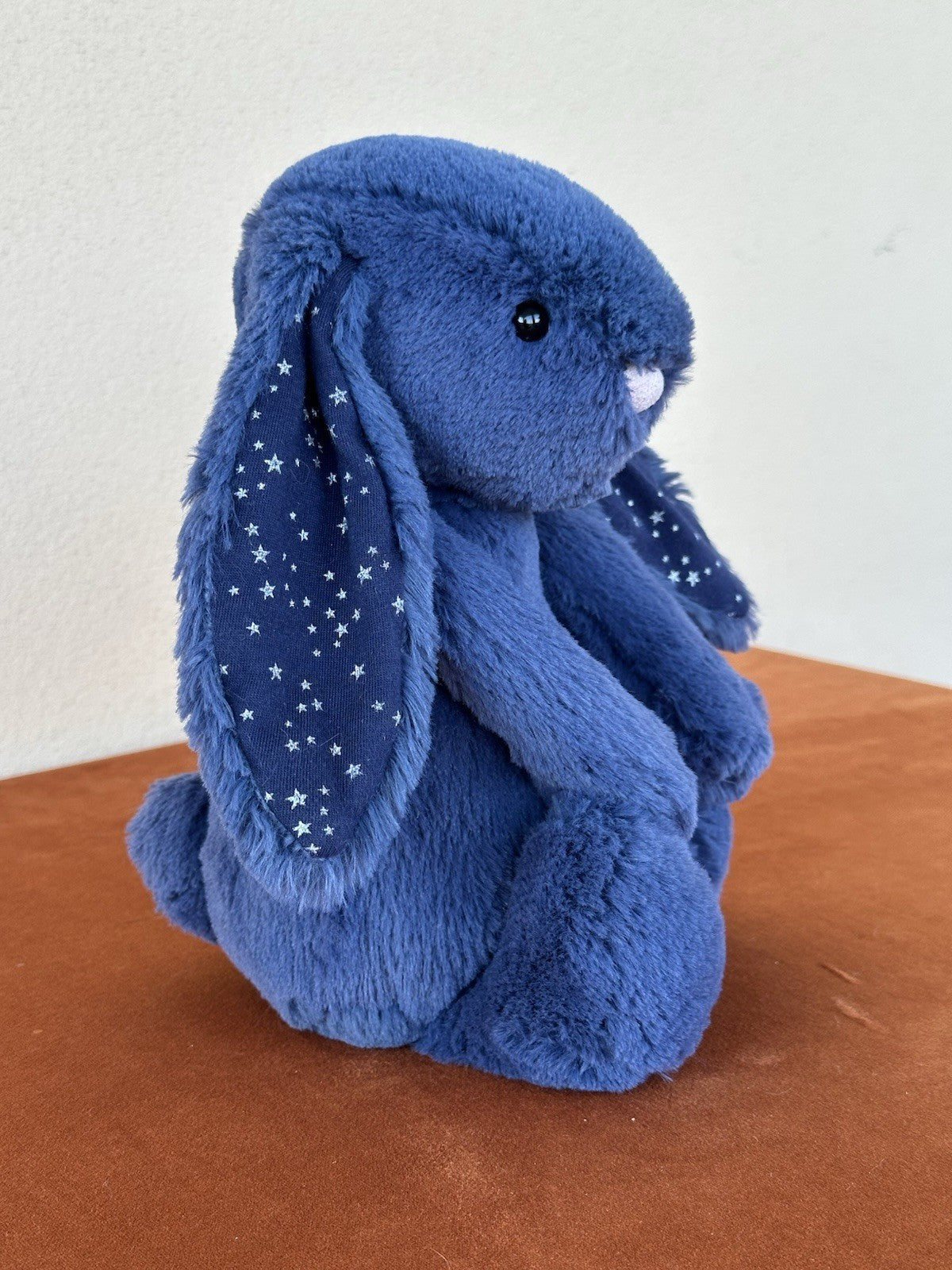 Jellycat Medium Bashful Stardust Bunny nuovo senza etichette blu navy con stelle raro coniglio cm.31-