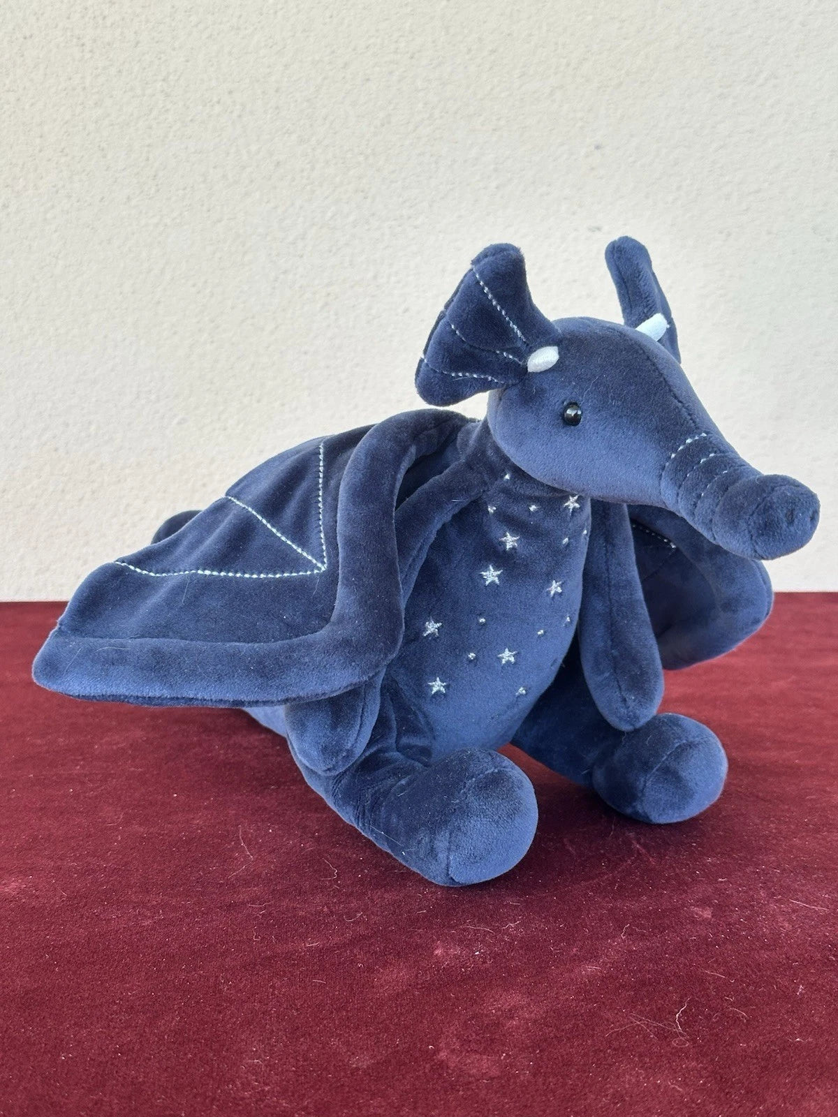 Jellycat Moonlight Dragon raro drago vellutato blu navy in pensione giocattolo morbido peluche