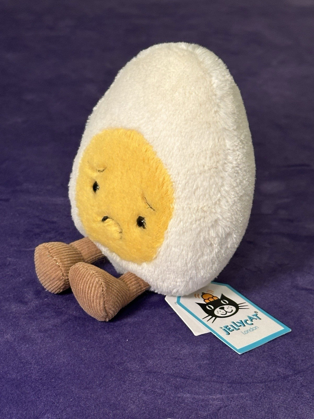 NUOVO Jellycat Amuseable Sorry uovo bollito nuovo con etichette ritirato raro cibo uova tristi peluche-