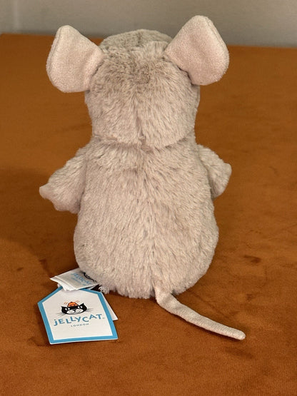 NUOVO Jellycat Nippit Mouse Nuovo con etichette Difficile da Trovare Ultra Raro Beige Topi Ritirato Peluche-