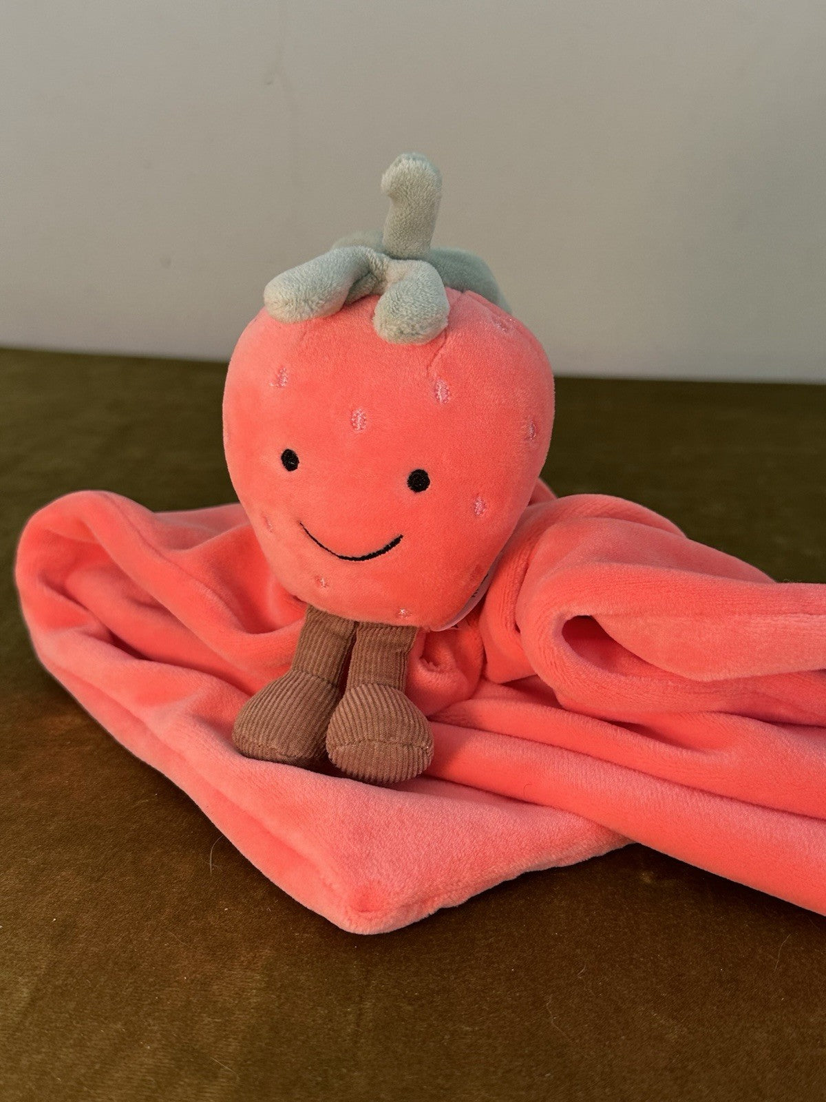 Jellycat Succhietto Fragola Divertente Nuovo Senza Etichetta Morbido Rosa Trapuntino Raro Ritirato-