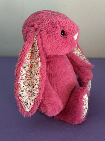 Peluche Jellycat Medium Bashful Rose Blossom coniglietto rosa raro ritirato 12"-