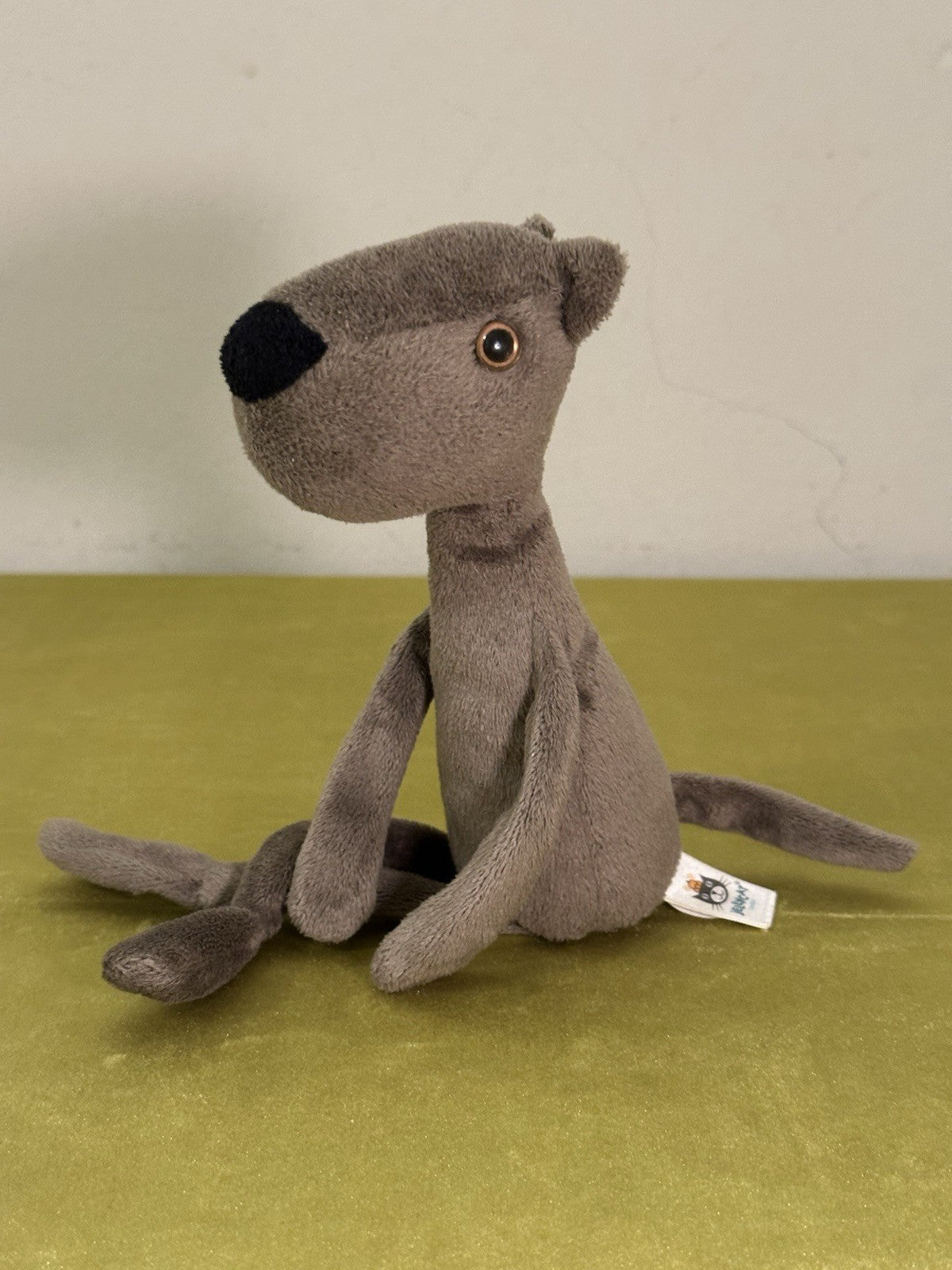 Peluche Jellycat Rumplekin Mutt marrone grigio cane raro cucciolo in pensione cm.30-