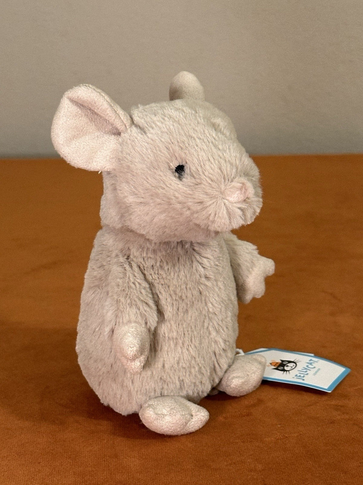 NUOVO Jellycat Nippit Mouse Nuovo con etichette Difficile da Trovare Ultra Raro Beige Topi Ritirato Peluche-
