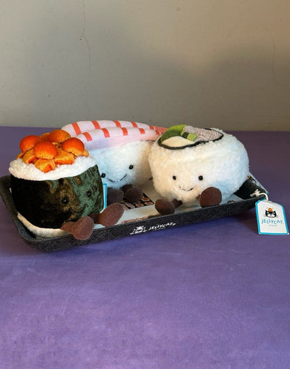 NUOVO Jellycat Set Silly Sushi Maki, Nigiri, California e vassoio ritirato tutto nuovo con etichette-