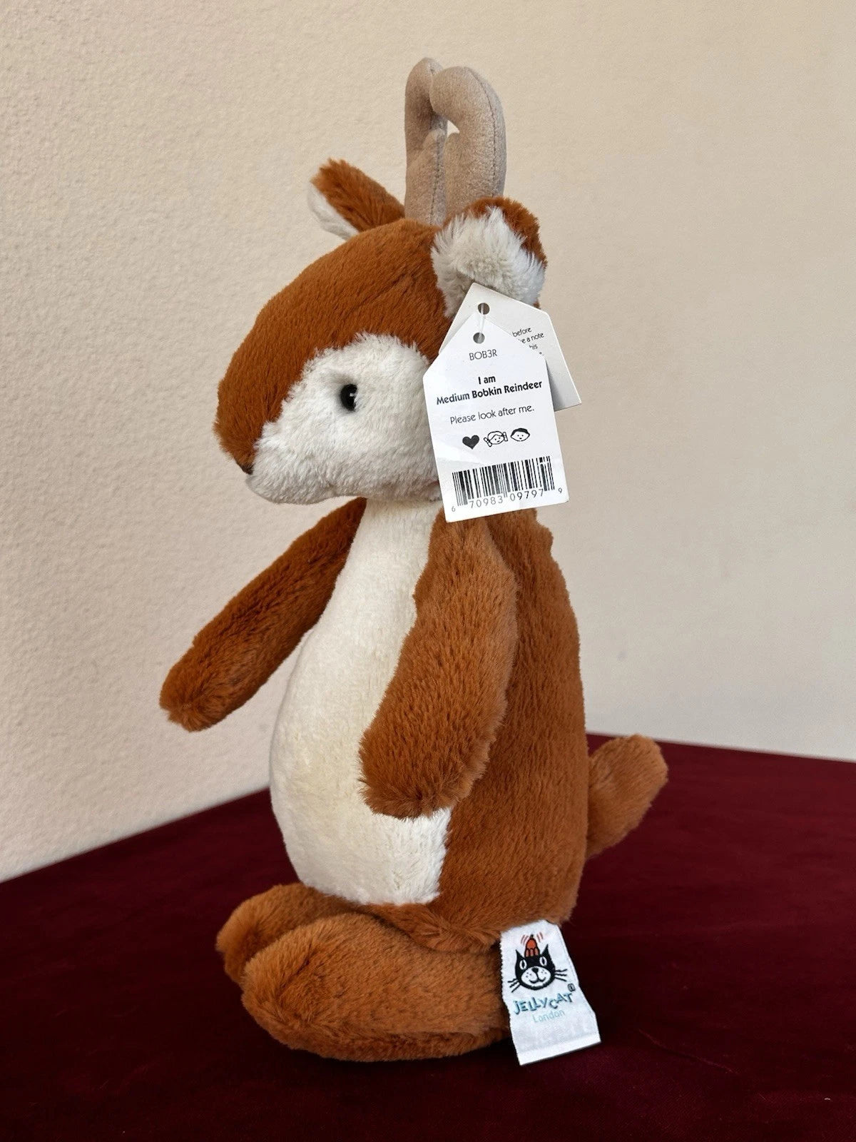 New Jellycat Medium Bobkin Reindeer BNWT Woodland Winter Deer Retired Rare Plush