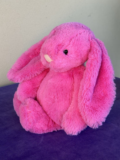 Peluche Jellycat Medium Bashful Hot Pink Bunny Neon Fucsia Coniglio Raro Ritirato 12"-