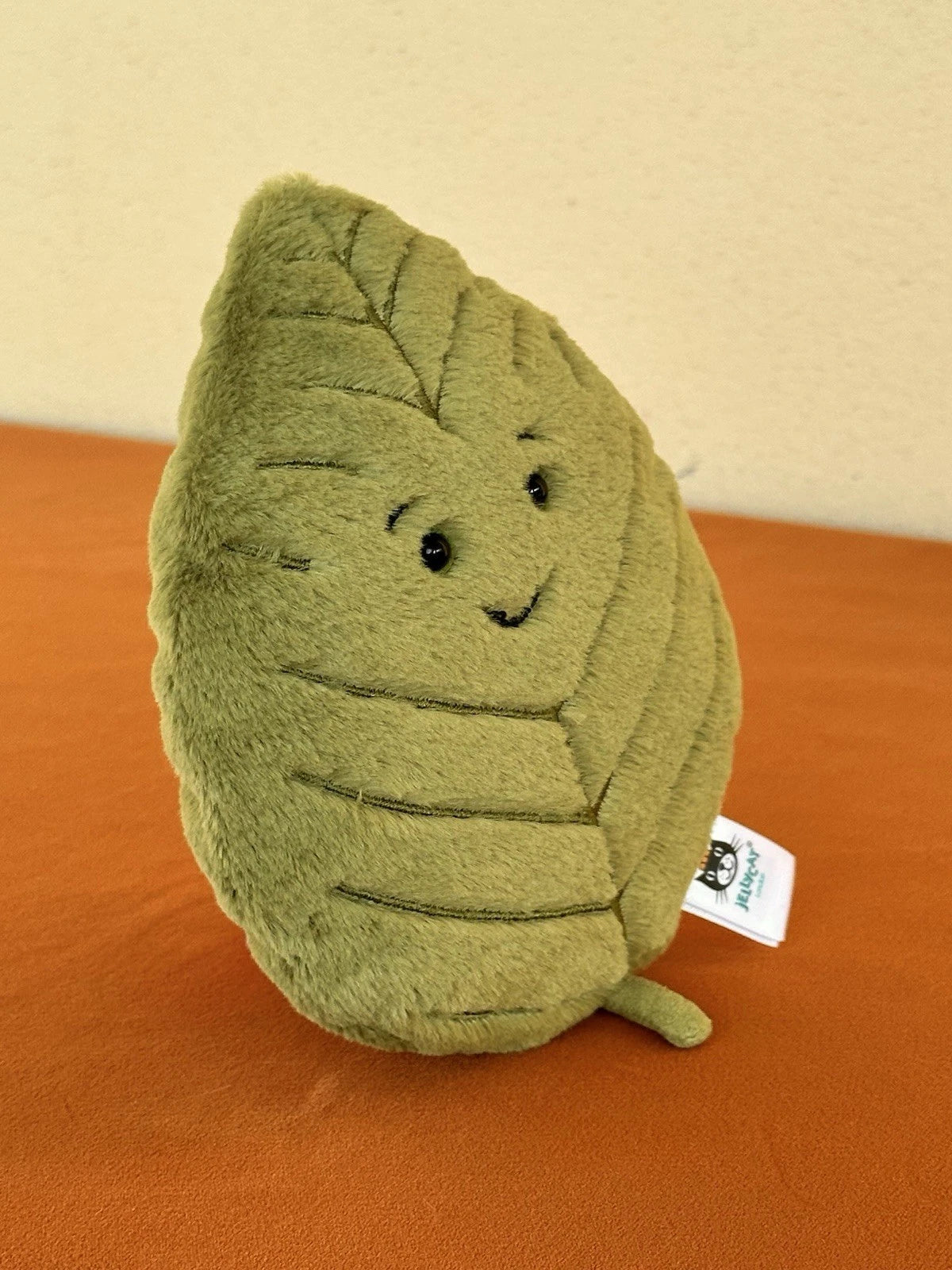 Peluche Jellycat Little Woodland foglia di faggio nuovo senza etichette piccola foglia verde raro ritirato