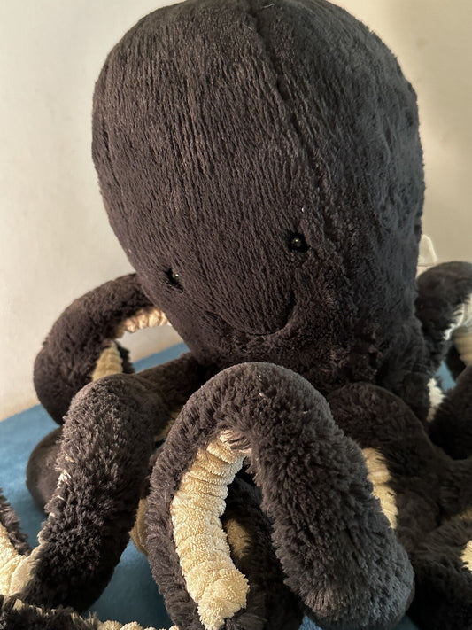 Jellycat Grande Polpo Inchiostrato Giocattolo Morbido Nero Grigio Scuro Creatura Marina OD2INK Ritirato-