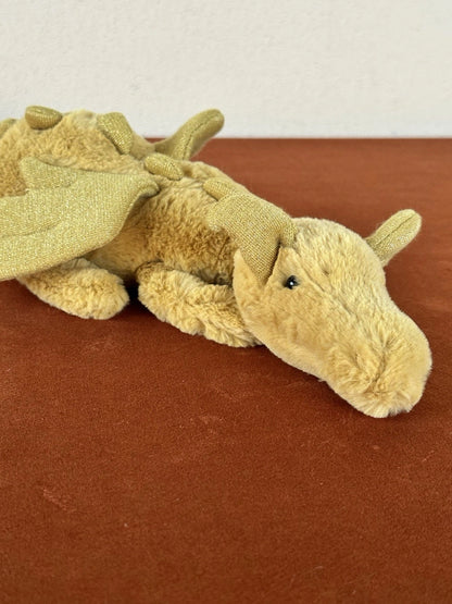 NUOVO Jellycat Little Golden Dragon nuovo con etichette piccolo drago ritirato originale HTF cm.26