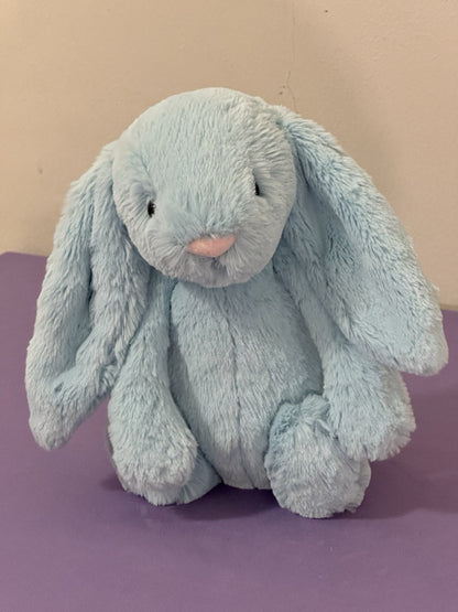 Jellycat Medium Bashful Aqua Bunny Pensionato Raro Giocattolo Morbido Coniglio Peluche-