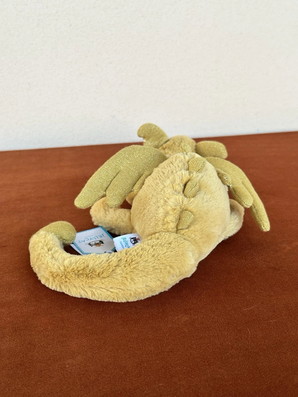 NUOVO Jellycat Little Golden Dragon nuovo con etichette piccolo drago ritirato originale HTF cm.26