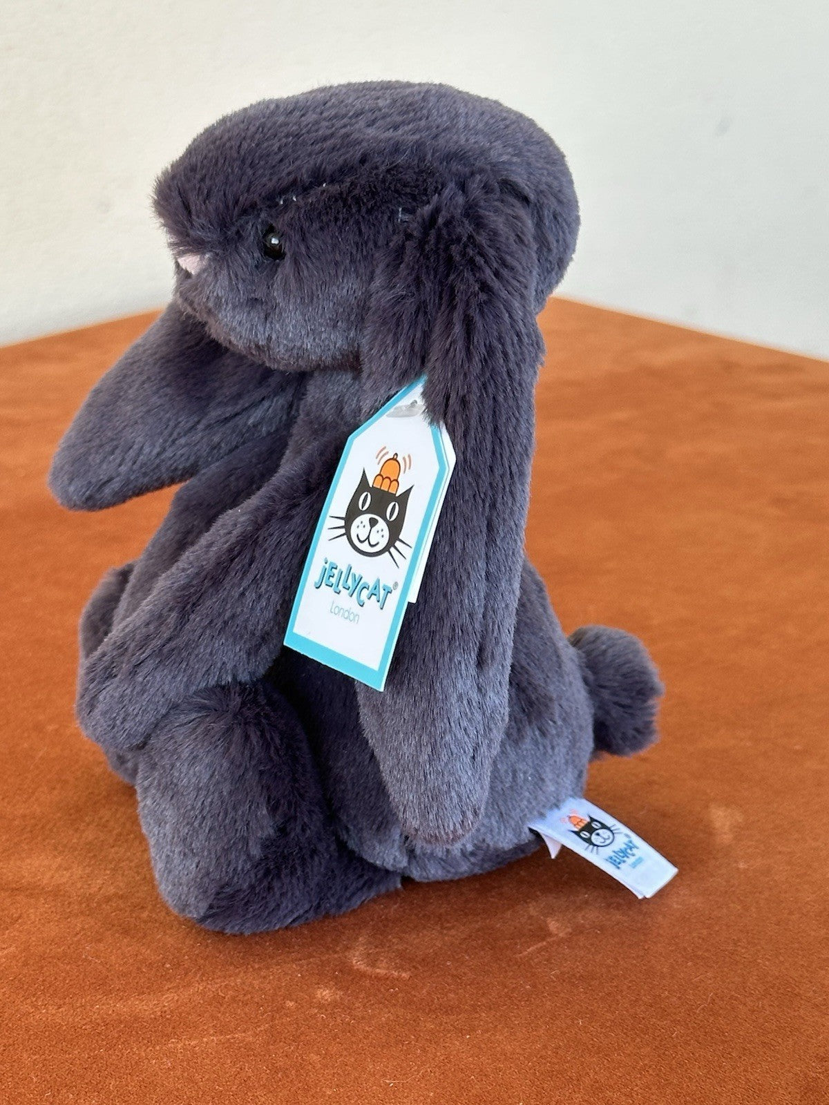 NUOVO Jellycat Small Bashful Inky Bunny nuovo con etichette grigio scuro coniglio ritirato raro peluche-