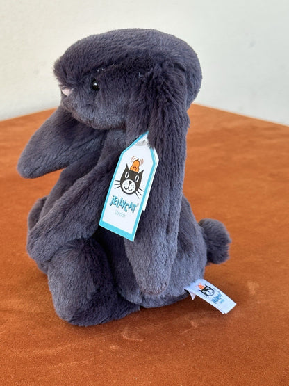 NUOVO Jellycat Small Bashful Inky Bunny nuovo con etichette grigio scuro coniglio ritirato raro peluche-