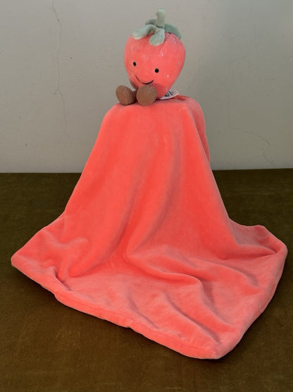 Jellycat Succhietto Fragola Divertente Nuovo Senza Etichetta Morbido Rosa Trapuntino Raro Ritirato-