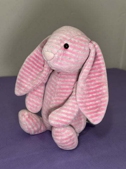 Jellycat Edizione Speciale Bonnie Bashful Bunny Raro Ritirato Rigato Rosa Grigio-