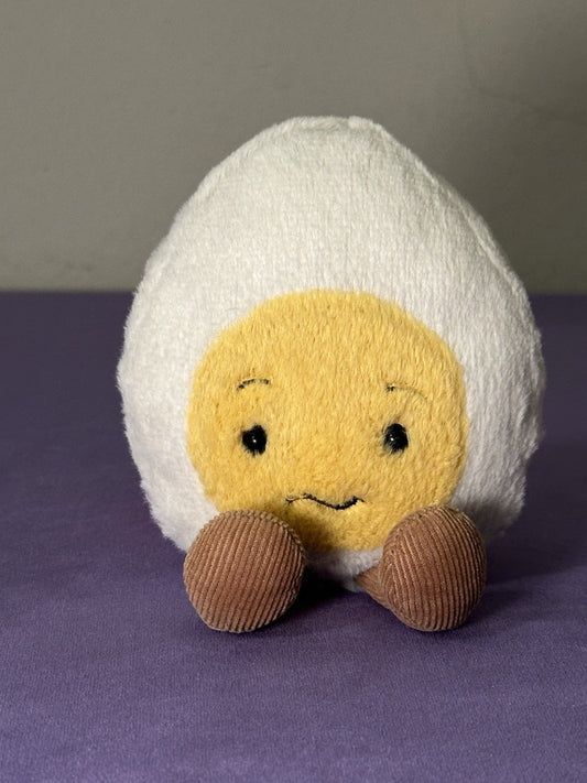 Uovo sodo confuso Jellycat divertente nuovo senza etichette ritirato raro cibo uova peluche BE6CON-