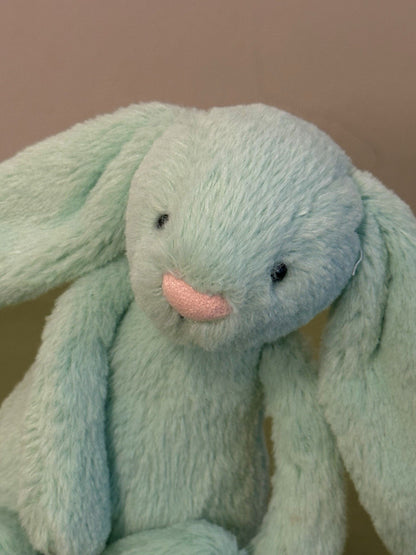 Peluche morbido coniglietto Jellycat piccolo timido come nuovo coniglio verde chiaro ritirato raro-