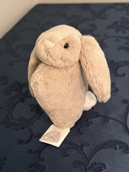 NUOVO Jellycat Bashful Beige Bunny Pouch nuovo con etichette piccolo coniglio borsa ritirato raro-