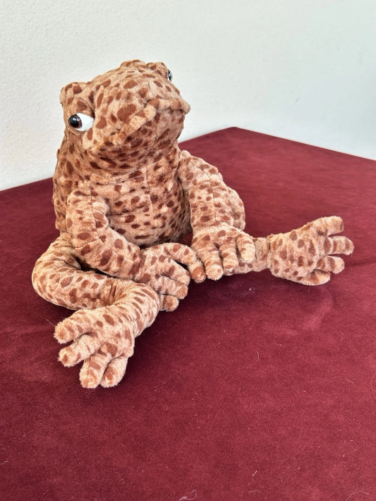Jellycat Toby Toad BNWOT Medium Brown Soft Toy Beanie 12in Retired Rare Plush