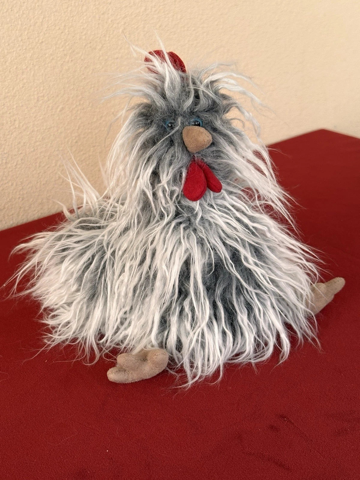 New Jellycat Small Roger Rooster BNWT Grey Chicken Blue Eyes Retired 2015 Plush