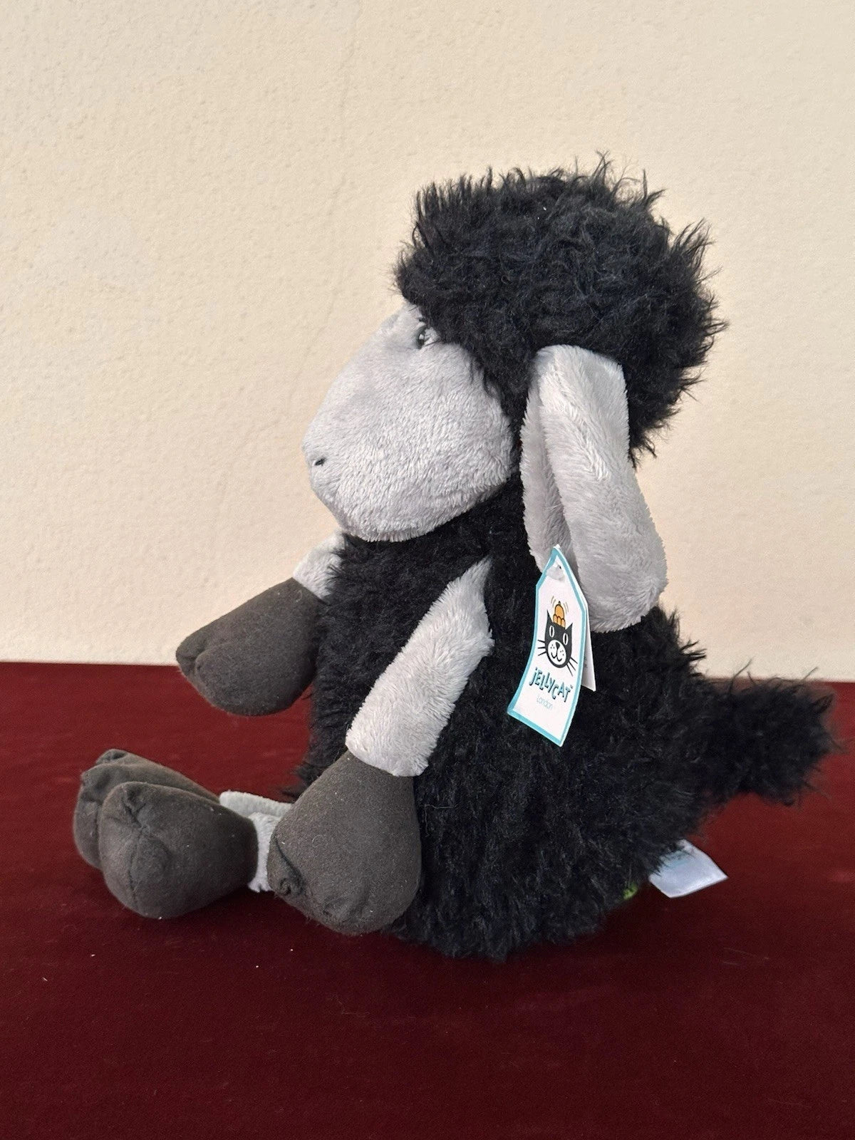 NUOVO Jellycat Tiggalope Pecora Nera Nuovo con etichette Ritirato Giocattolo Morbido Raro Peluche Agnello cm36
