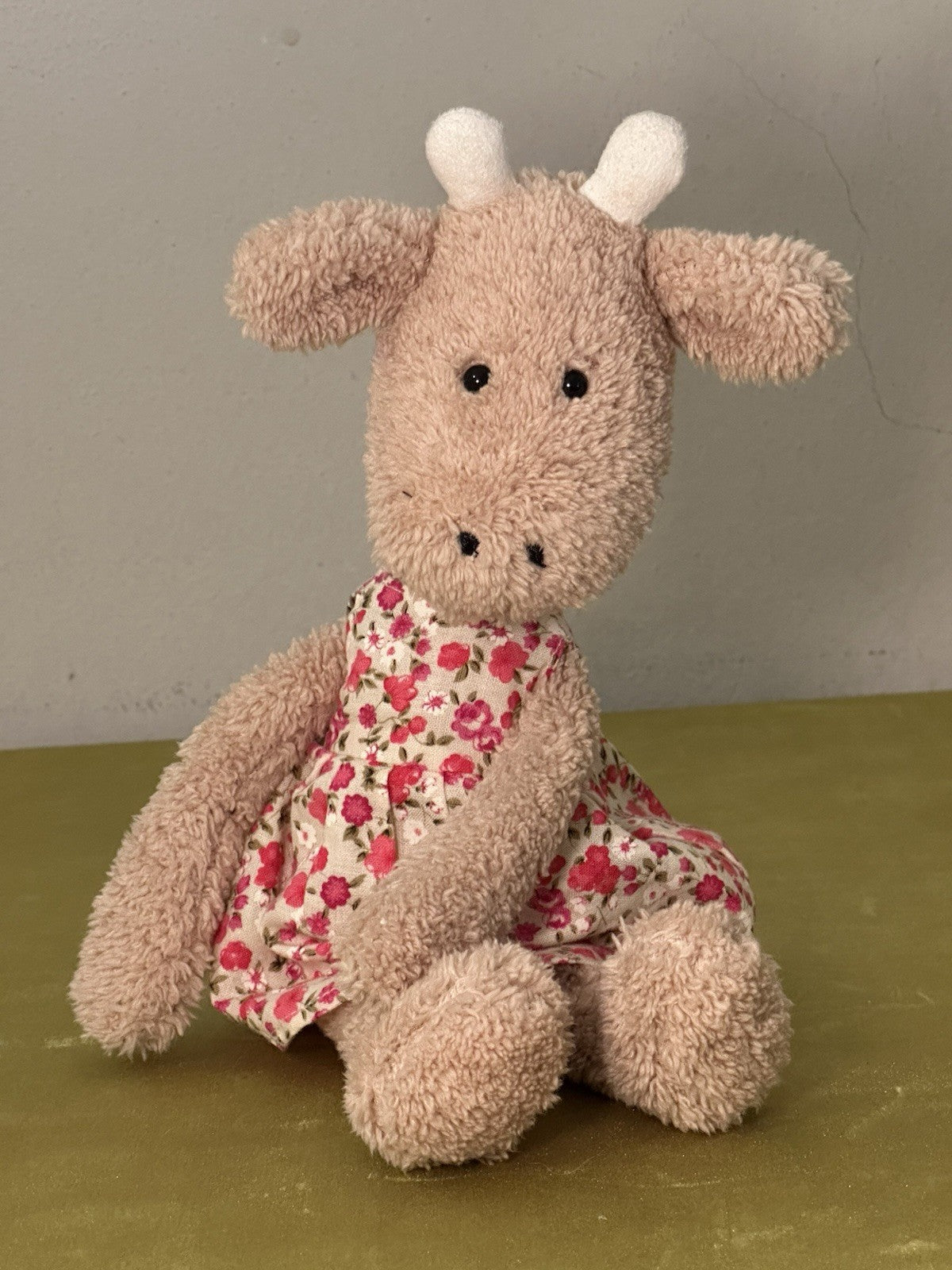 Peluche Jellycat Georgia giraffa amica floreale fiori rosa vestito raro ritirato-