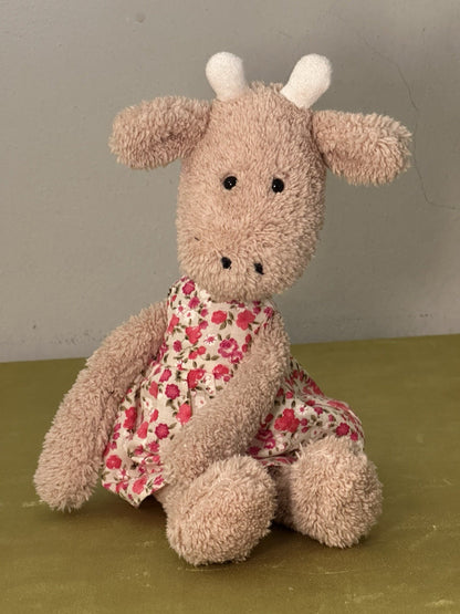 Peluche Jellycat Georgia giraffa amica floreale fiori rosa vestito raro ritirato-