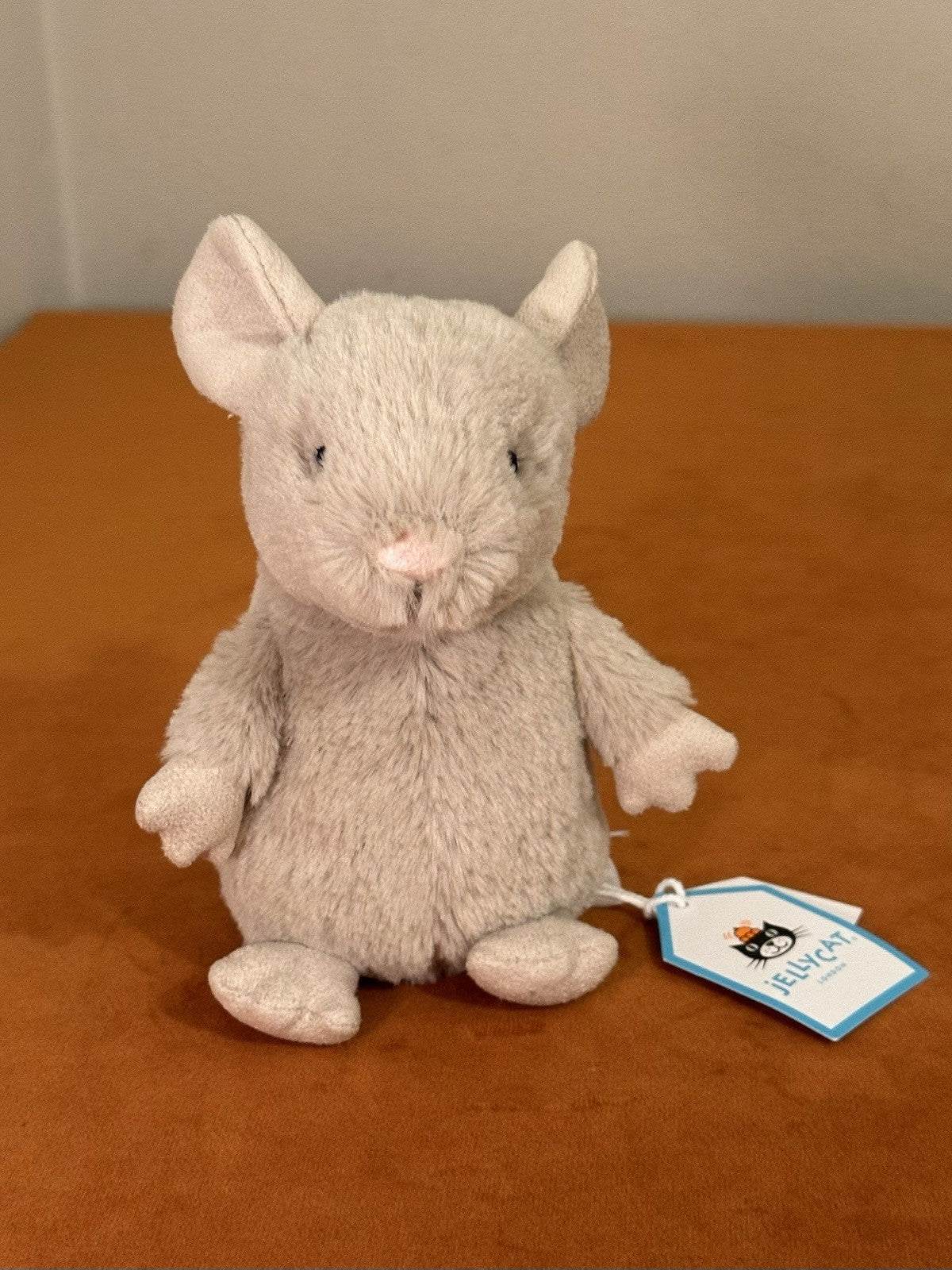 NUOVO Jellycat Nippit Mouse Nuovo con etichette Difficile da Trovare Ultra Raro Beige Topi Ritirato Peluche-