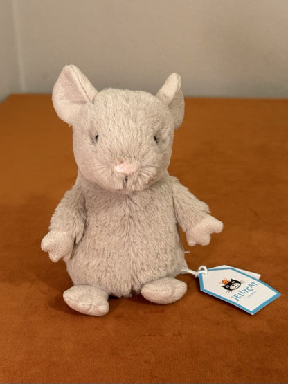 NUOVO Jellycat Nippit Mouse Nuovo con etichette Difficile da Trovare Ultra Raro Beige Topi Ritirato Peluche-