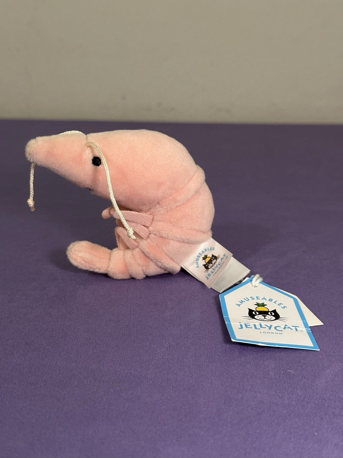 NUOVO Jellycat Sensational Gamberetto Nuovo con etichette Pesce Ocean Life Gambero Divertente Peluche Giocattolo Morbido-