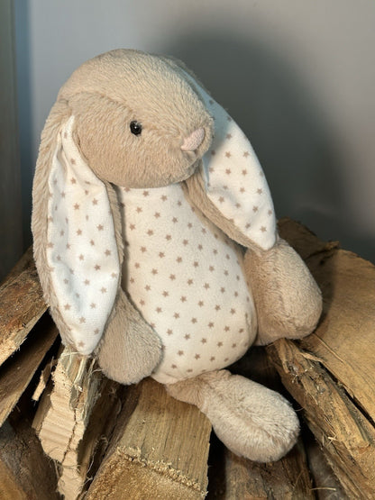 Peluche Jellycat Medium Bashful Starry Bunny nuovo senza etichette coniglio beige in pensione giocattolo morbido-