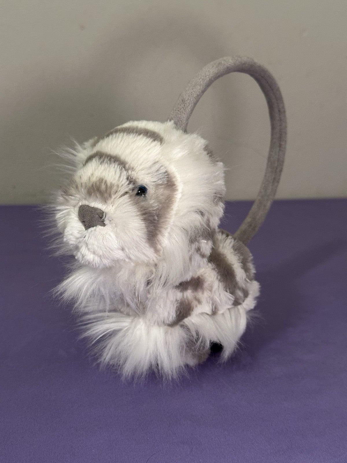 Paraorecchie Jellycat Sacha Snow Tiger nuovi senza etichette grigio e bianco morbido peluche raro ritirato-