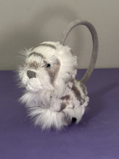 Paraorecchie Jellycat Sacha Snow Tiger nuovi senza etichette grigio e bianco morbido peluche raro ritirato-