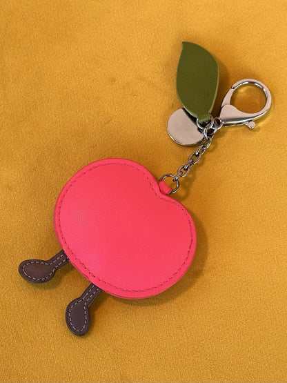 Jellycat Amuseables Cherry Bag Charm BNWOT Leather Keyring Retired Keychain