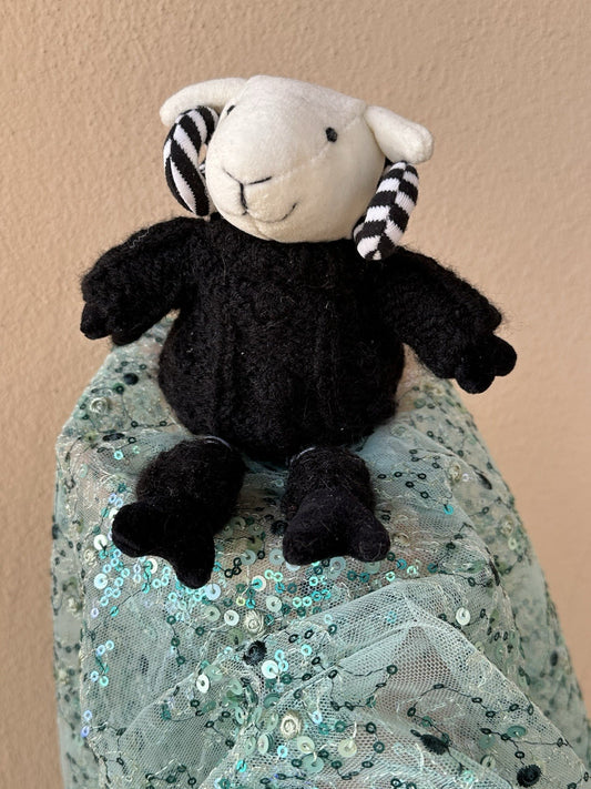 Maglione Jellycat bianco e nero tesoro vintage pecora agnello giocattolo morbido con maglione-