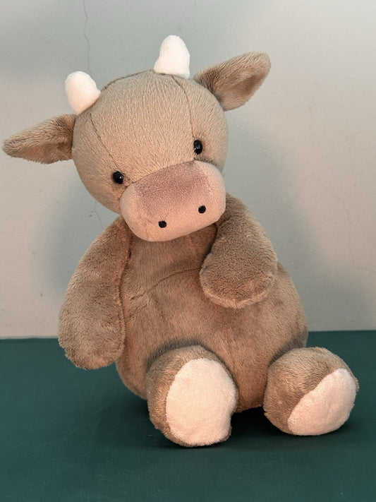 Peluche Jellycat Medium Mellymoo Cow Little Jellycat vitello marrone ritirato raro 16"-