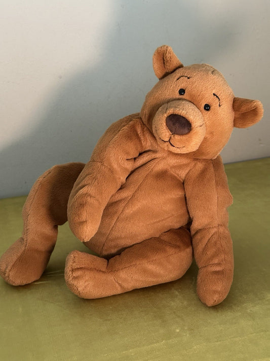 NUOVO Jellycat Rumpletum Bear Nuovo con etichette Marrone Scamosciato Orso Giocattolo Morbido Beanie Ritirato 14"-