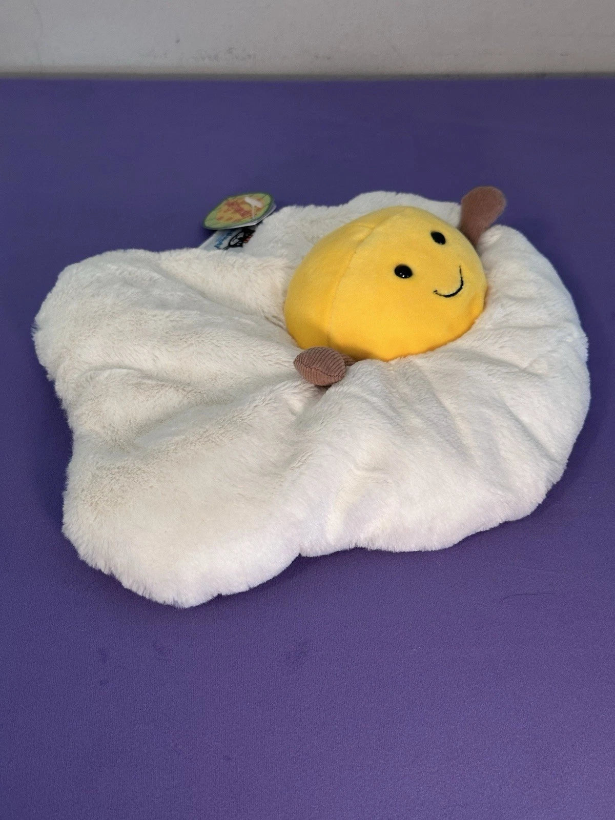 NUOVO Jellycat Amuseable Fried Egg nuovo con etichette raro peluche giocattolo morbido da collezione ritirato