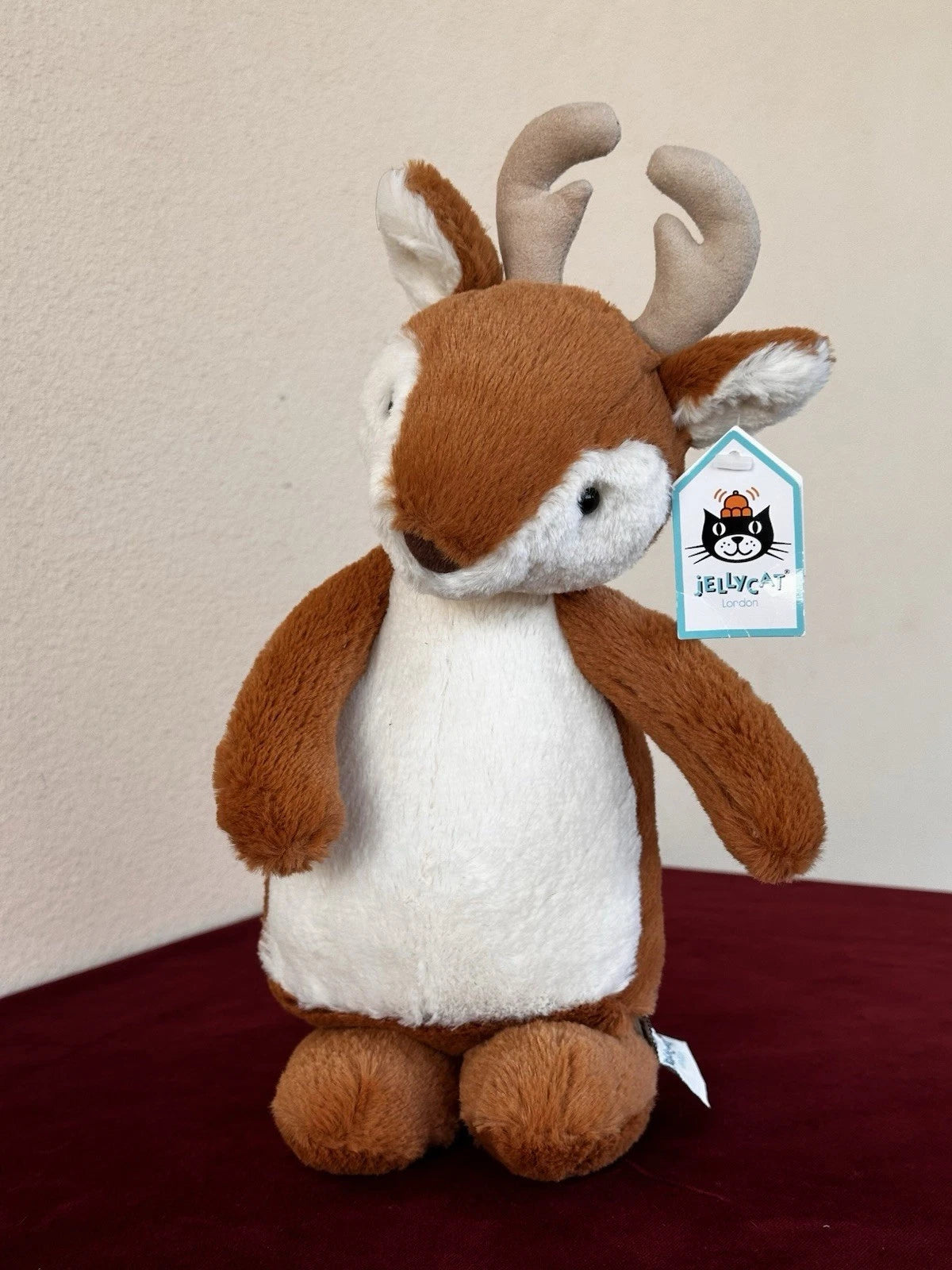 New Jellycat Medium Bobkin Reindeer BNWT Woodland Winter Deer Retired Rare Plush
