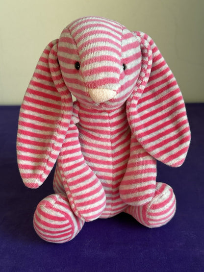 Jellycat Edizione Speciale Bashful Bon Bon Bunny Stripped Rosa Grigio Raro Ritirato-