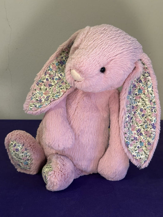 Jellycat Coniglietto Grande Timido Fiori di Tulipano Coniglio Rosa in Pensione con Fiori cm.36-
